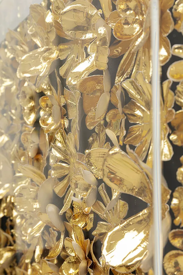 Dekoracja ścienna GOLD FLOWER 80x80 - złoty