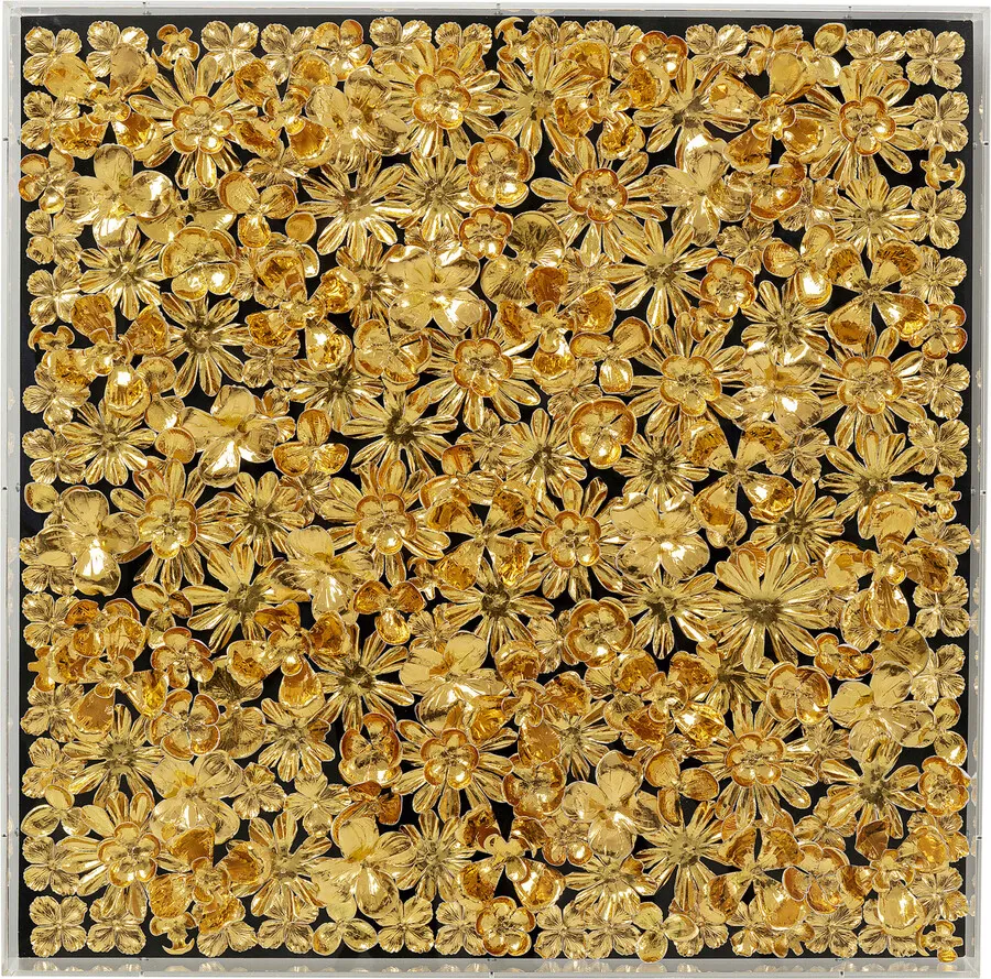 Dekoracja ścienna GOLD FLOWER 80x80 - złoty