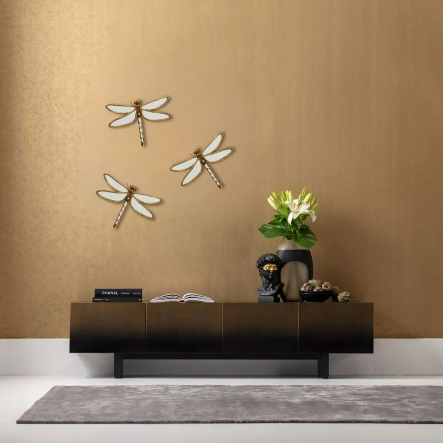 Dekoracja ścienna DRAGONFLY MIRROR 36x46 - lustrzany/złoty