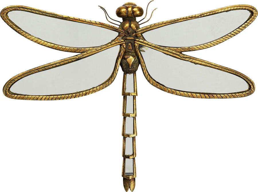 Dekoracja ścienna DRAGONFLY MIRROR 36x46 - lustrzany/złoty