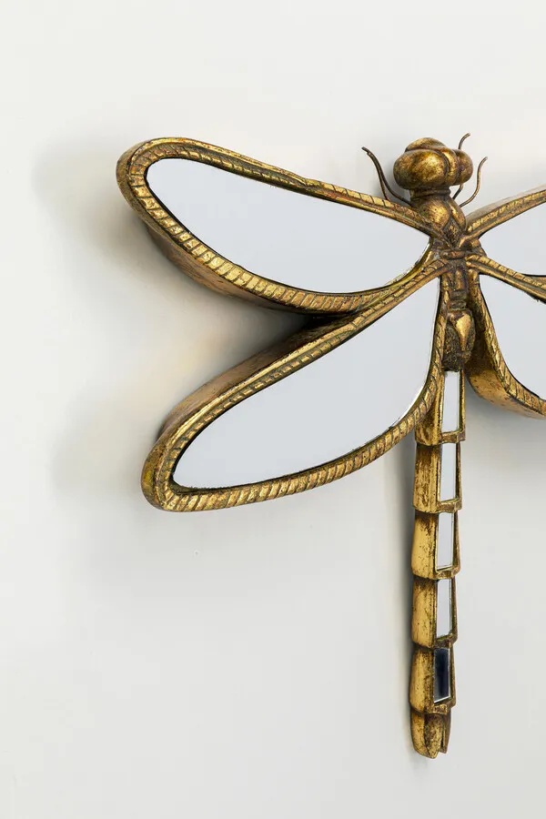 Dekoracja ścienna DRAGONFLY MIRROR 36x46 - lustrzany/złoty
