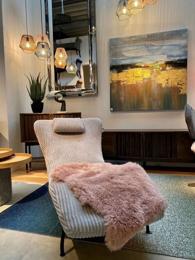 Dywan ze skóry owczej HEIDI 85x65 - różowy