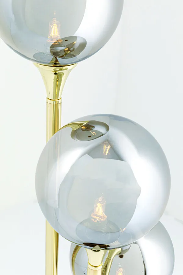 Lampa stołowa AL CAPONE TRE - dymiony/złoty