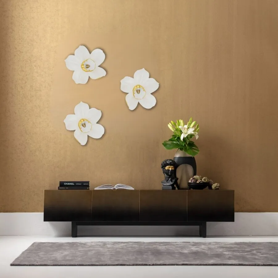 Dekoracja ścienna ORCHID 44 - biały/złoty