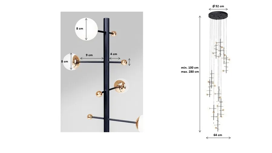 Lampa wisząca TRAPEZ 280 - czarny