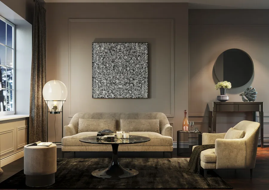 Dywan z wiskozy COSY ROCK 300x200 - antracyt