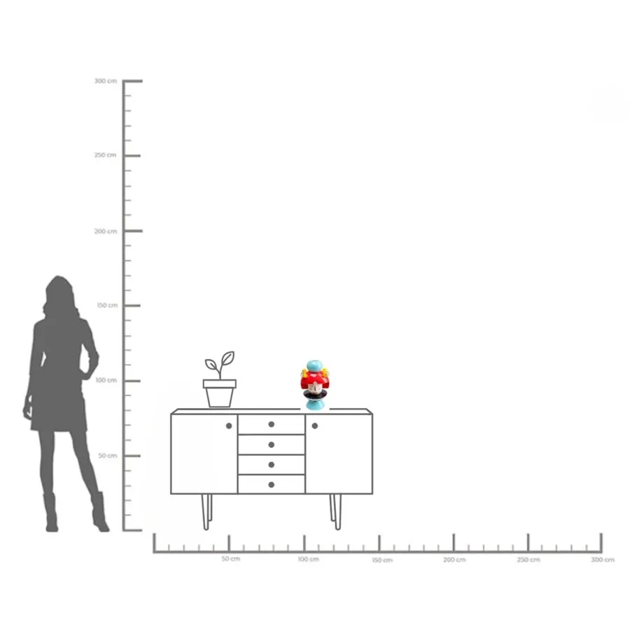Wazon dekoracyjny PUPPET GIRL 36 - multikolor