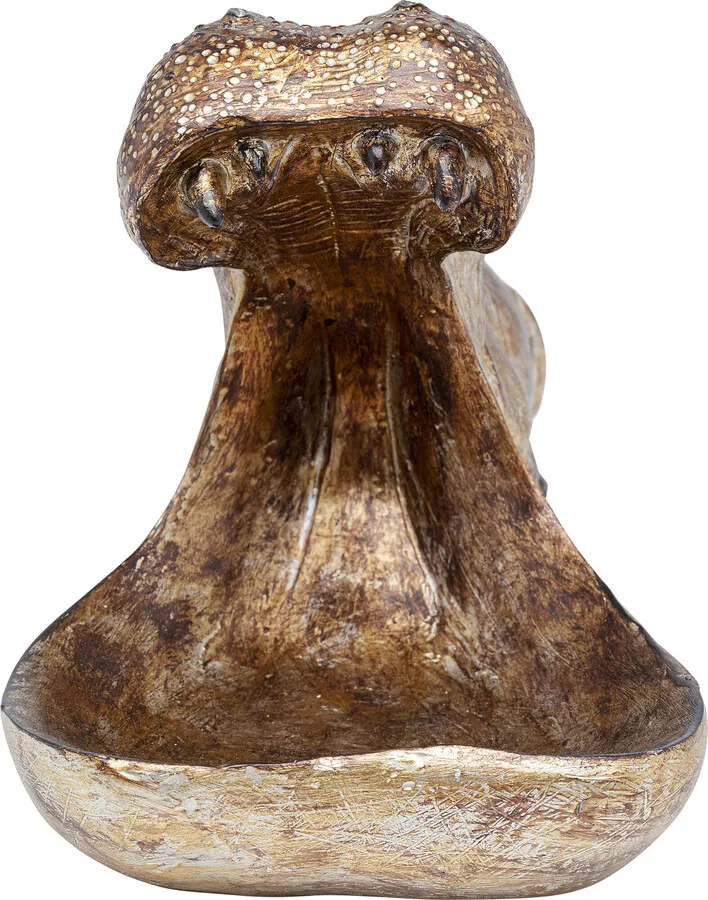 Figurka dekoracyjna HUNGRY HIPPO 17 cm - antyczny złoty