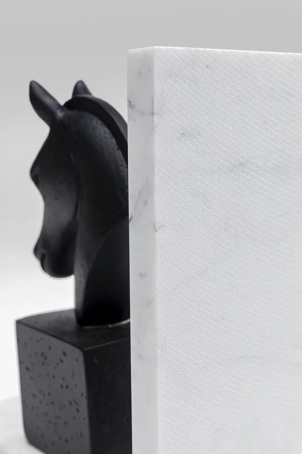 Podpórki na książki HORSE - czarny/biały