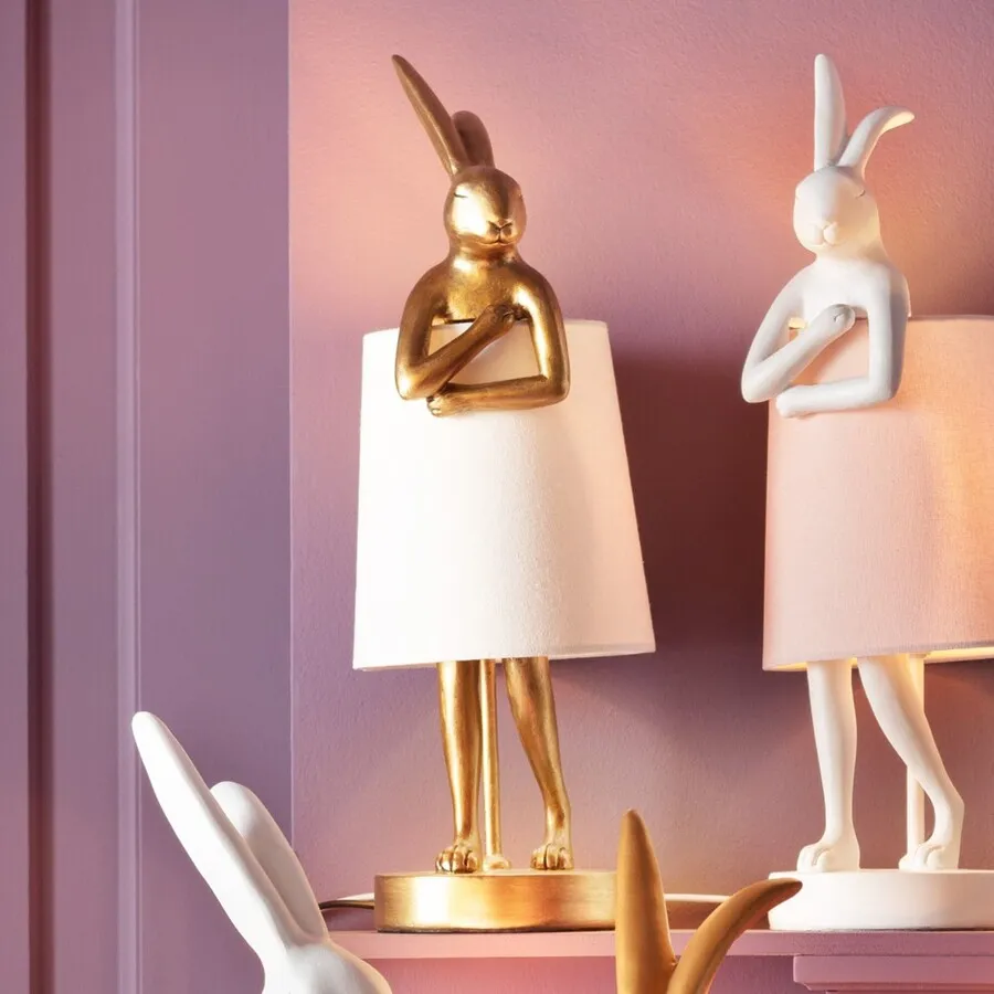Lampa stołowa ANIMAL RABBIT 50 - złoty/biały