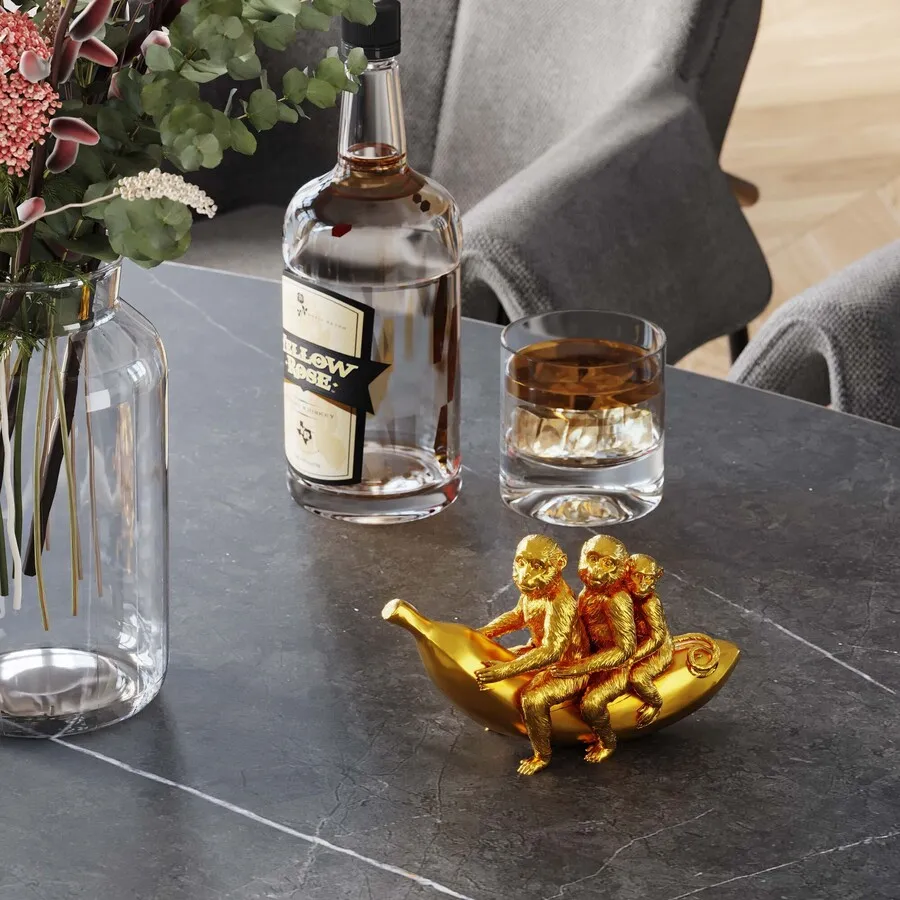 Figurka dekoracyjna BANANA RIDE - złoty