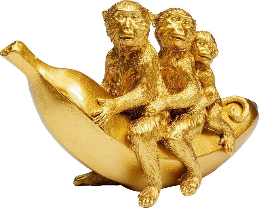 Figurka dekoracyjna BANANA RIDE - złoty