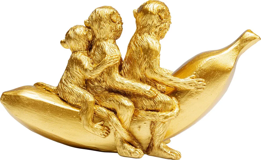Figurka dekoracyjna BANANA RIDE - złoty