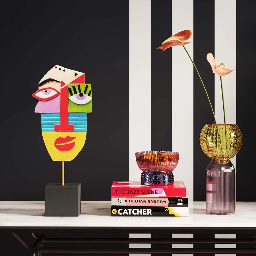 Figurka dekoracyjna ABSTRACT FACE MULTICOLOUR