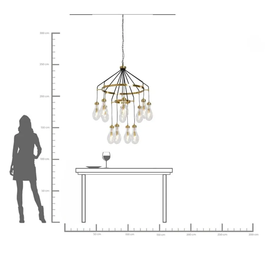 Lampa wisząca BELL HIGHLIGHT - złoty/czarny