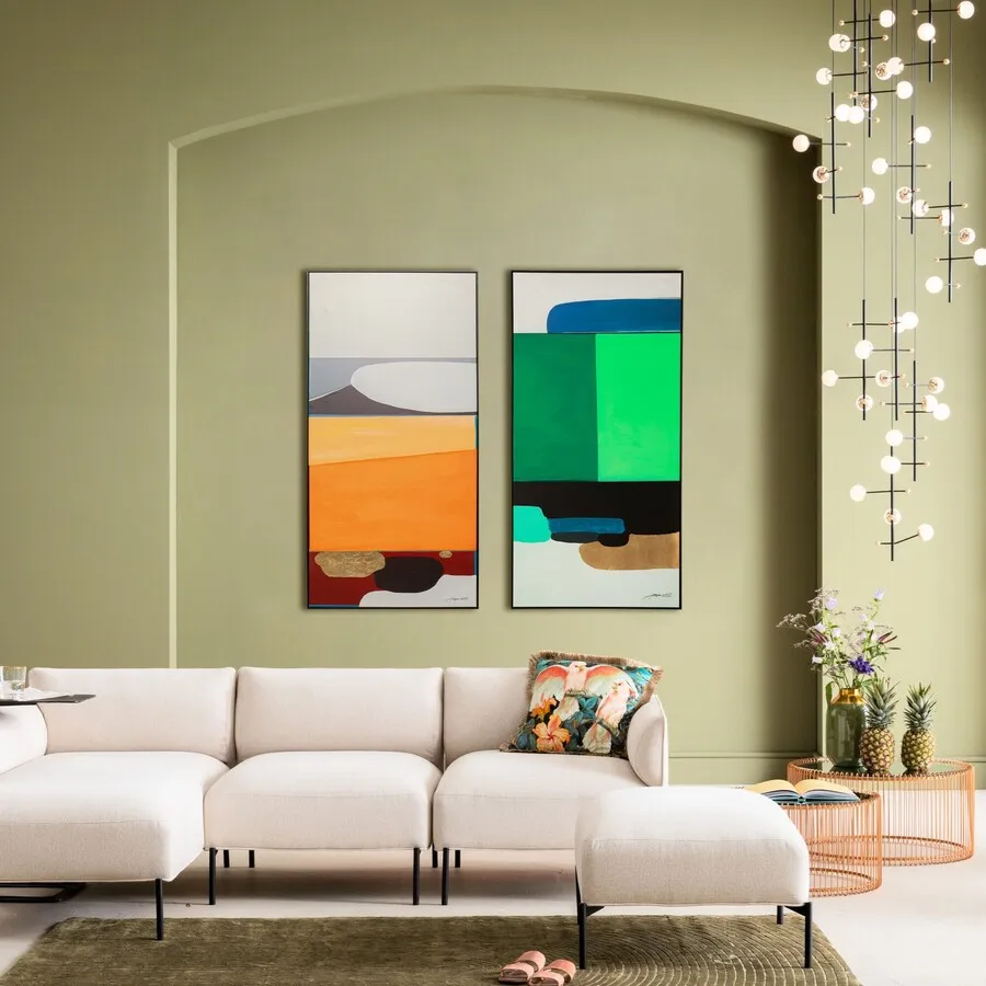 Obraz ABSTRACT SHAPES GREEN 73x143