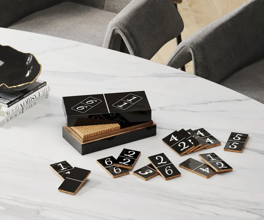 Gra DOMINO BLACK 24x7 - czarny