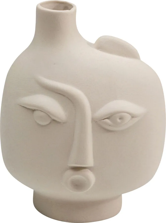 Wazon ceramiczny SPHERICAL FACE LEFT 16 - beżowy