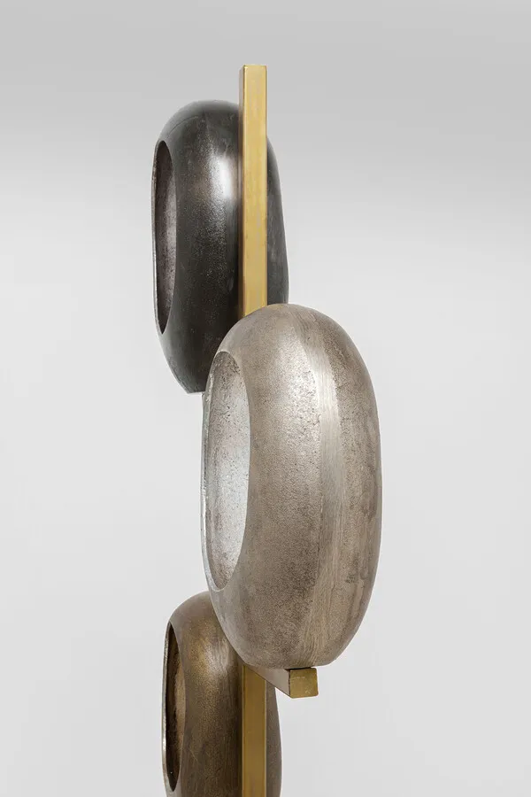 Lampa podłogowa FIVE LOOPS - szary/złoty