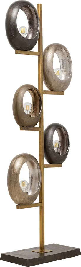 Lampa podłogowa FIVE LOOPS - szary/złoty