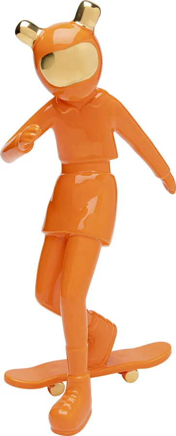 Figurka dekoracyjna SKATING ASTRONAUT 33 - pomarańczowy
