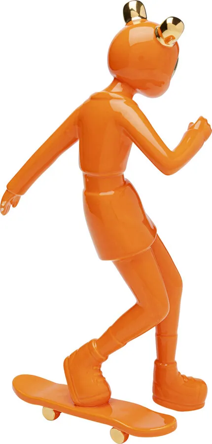 Figurka dekoracyjna SKATING ASTRONAUT 33 - pomarańczowy