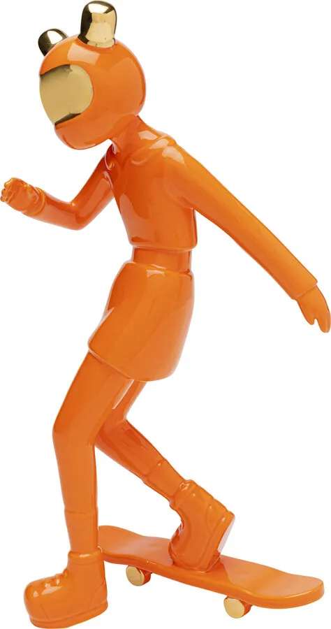 Figurka dekoracyjna SKATING ASTRONAUT 33 - pomarańczowy