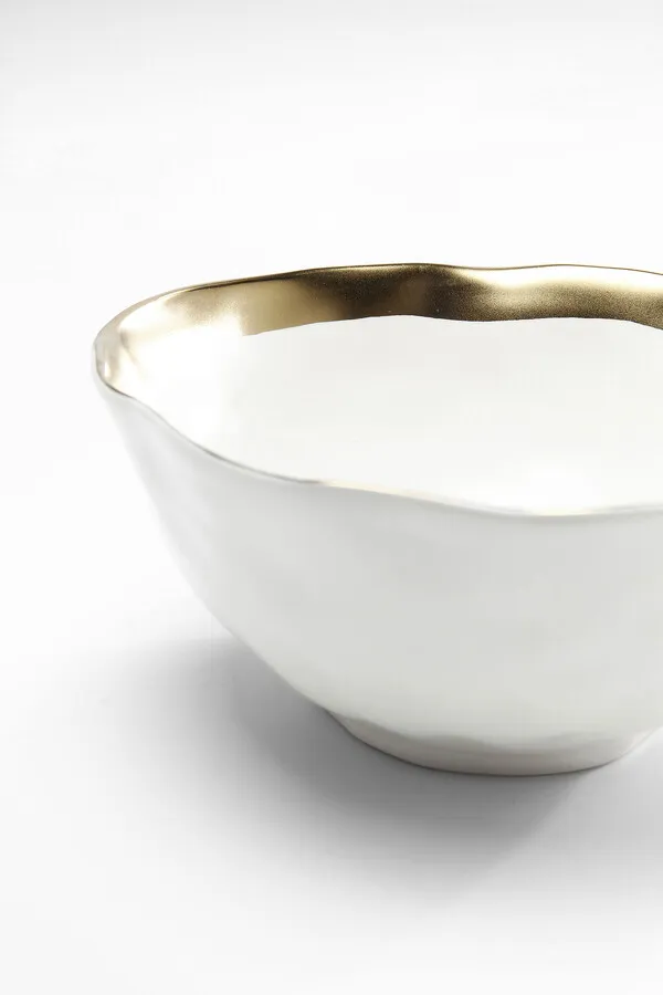 Miska ceramiczna BELL 15 - biały/złoty