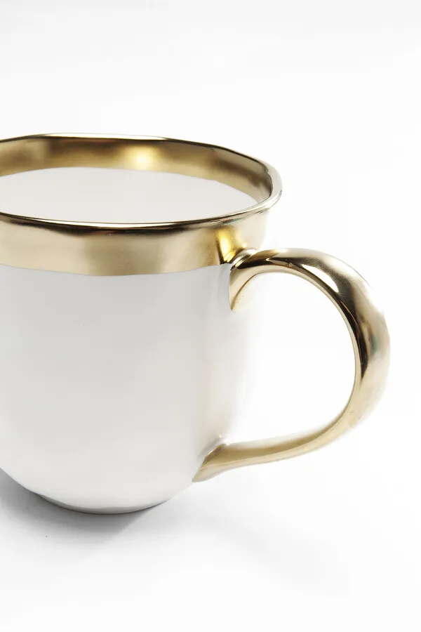 Kubek porcelanowy BELL - biały/złoty