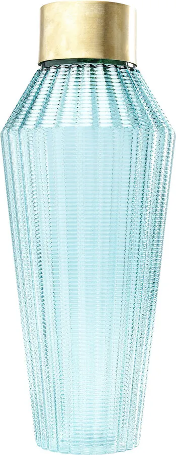 Wazon szklany BARFLY LIGHT BLUE 43 - jasnoniebieski/złoty