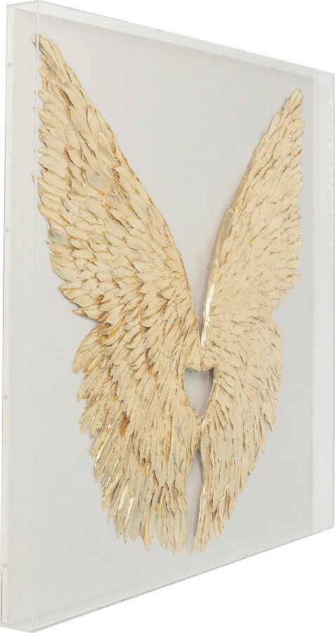 Dekoracja ścienna WINGS 120x120 - biały/złoty