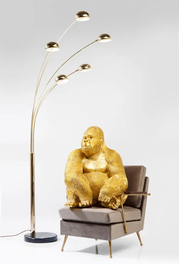 Dekoracja stojąca MONKEY GORILLA SIDE XL - złoty