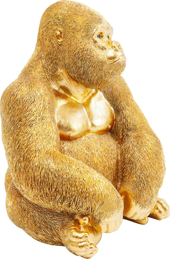 Figurka dekoracyjna MONKEY GORILLA SIDE MEDIUM - złoty