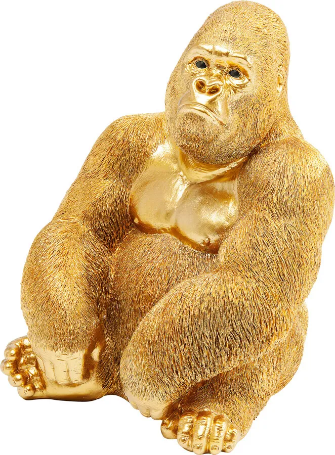 Figurka dekoracyjna MONKEY GORILLA SIDE MEDIUM - złoty