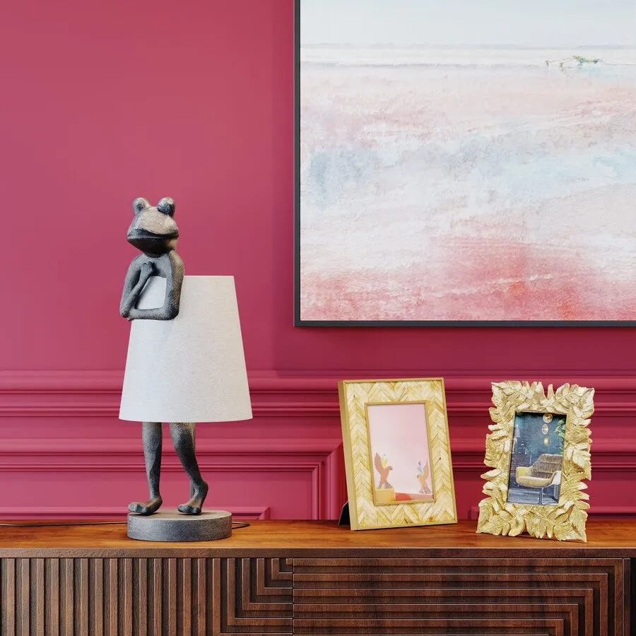 Lampa stołowa ANIMAL FROG - szary/biały