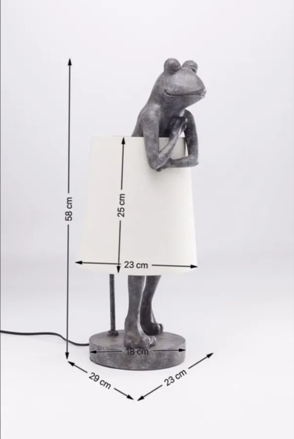 Lampa stołowa ANIMAL FROG - szary/biały