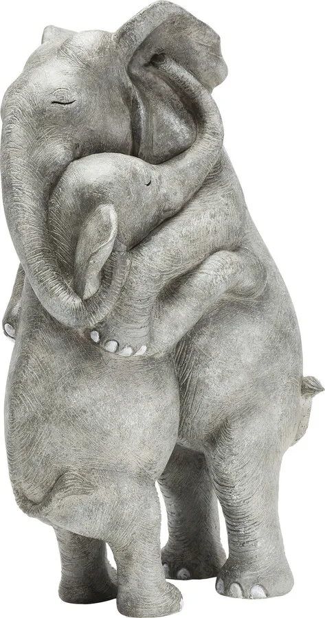 Figurka dekoracyjna ELEPHANT HUG - szary