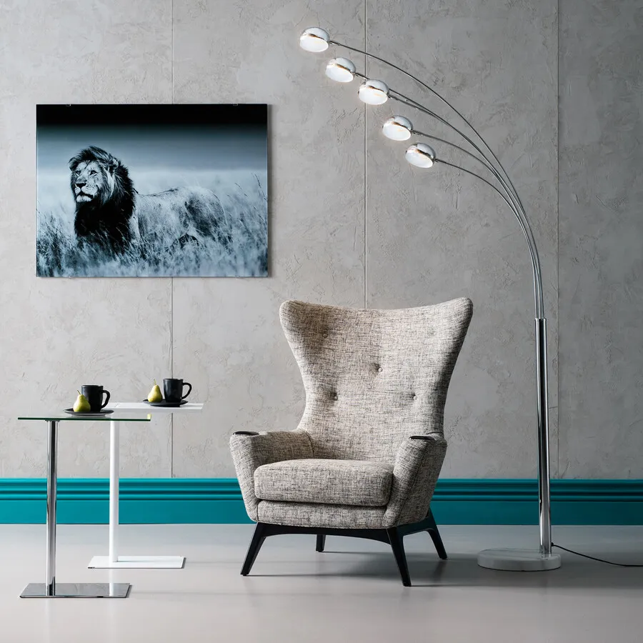 Lampa podłogowa FIVE FINGERS ECONOMY - chrom/marmur
