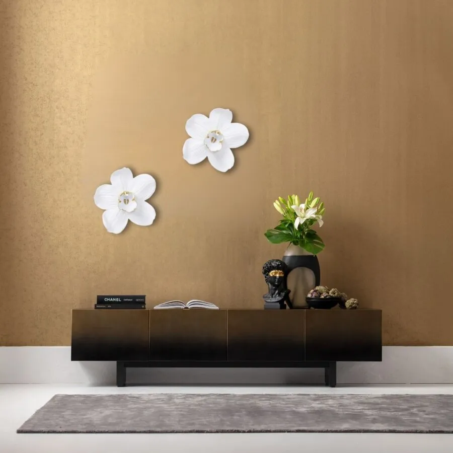 Dekoracja ścienna ORCHID 54 - biały/złoty
