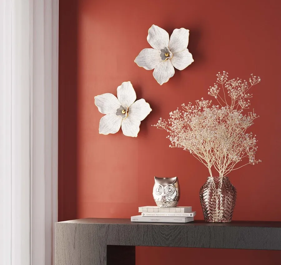 Dekoracja ścienna ORCHID 24x25 - biały/złoty