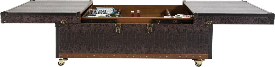 Stolik ze schowkiem GLOBETROTTER 120x75 - brązowy