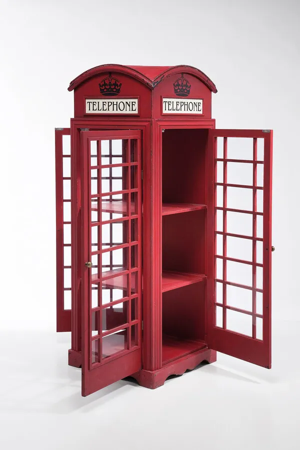 Witryna 3-drzwiowa LONDON TELEPHONE - czerwony