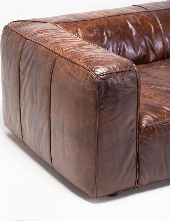 Sofa 3-osobowa skórzana CUBETTO 260 - brązowy