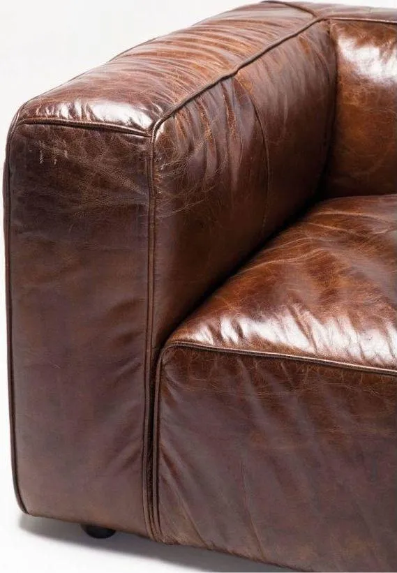 Sofa 3-osobowa skórzana CUBETTO 260 - brązowy