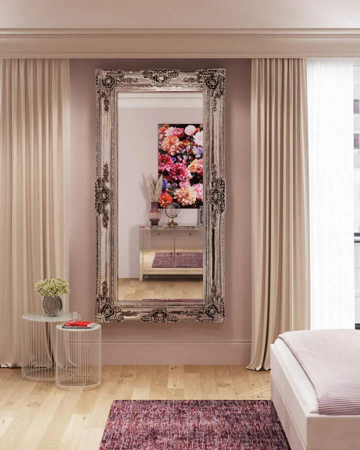 Lustro wiszące ROYAL RESIDENCE 104x203 - srebrny