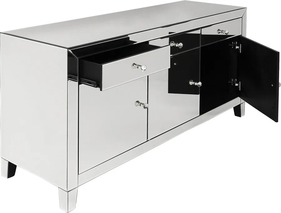 Komoda 3-drzwiowa z szufladami LUXURY - lustrzany