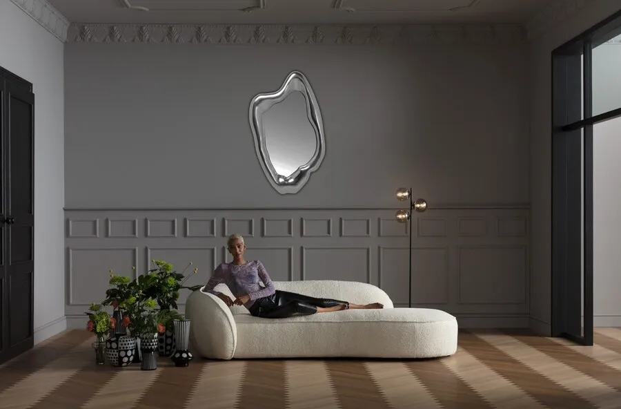 Lustro wiszące HOLOGRAM 68x117 - srebrny