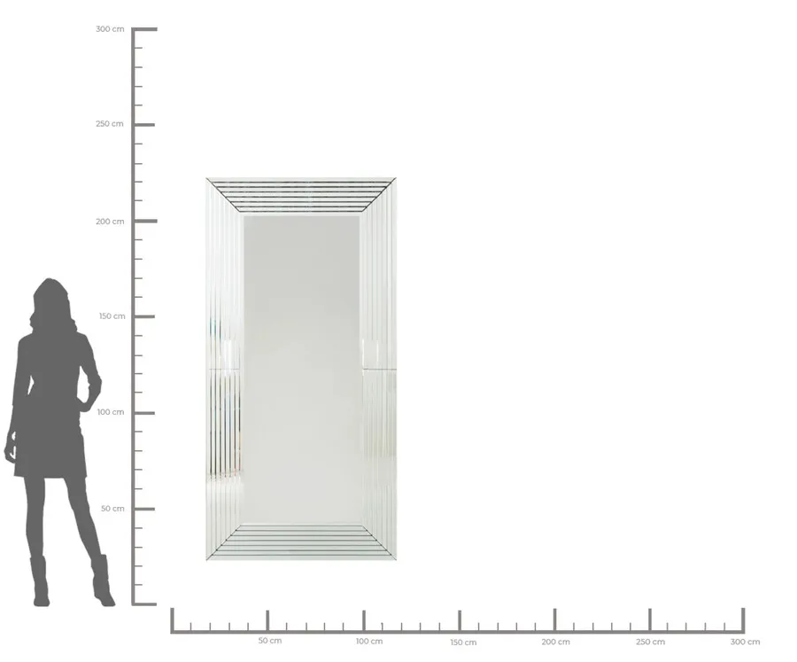 Lustro wiszące LINEA 100x200 - srebrny