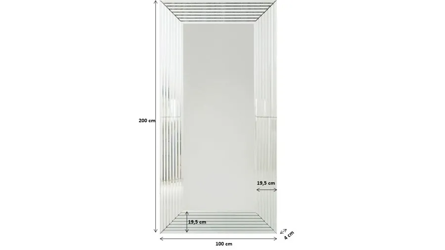 Lustro wiszące LINEA 100x200 - srebrny
