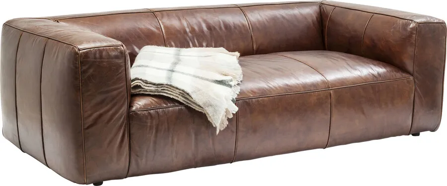 Sofa 3-osobowa skórzana CUBETTO 220 - brązowy